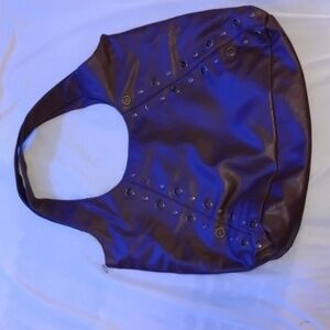 Brown faux leather shoulder purse